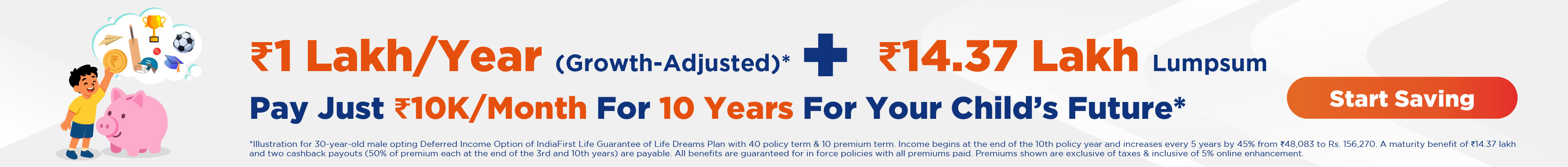 IndiaFirst Life Guarantee of Life Dreams Plan banner